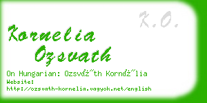 kornelia ozsvath business card